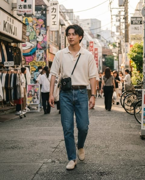 SKIPIKS AI fashion editorial — casual, streetwear — This style features a clean silhouette and soft color palette, exuding a casual 