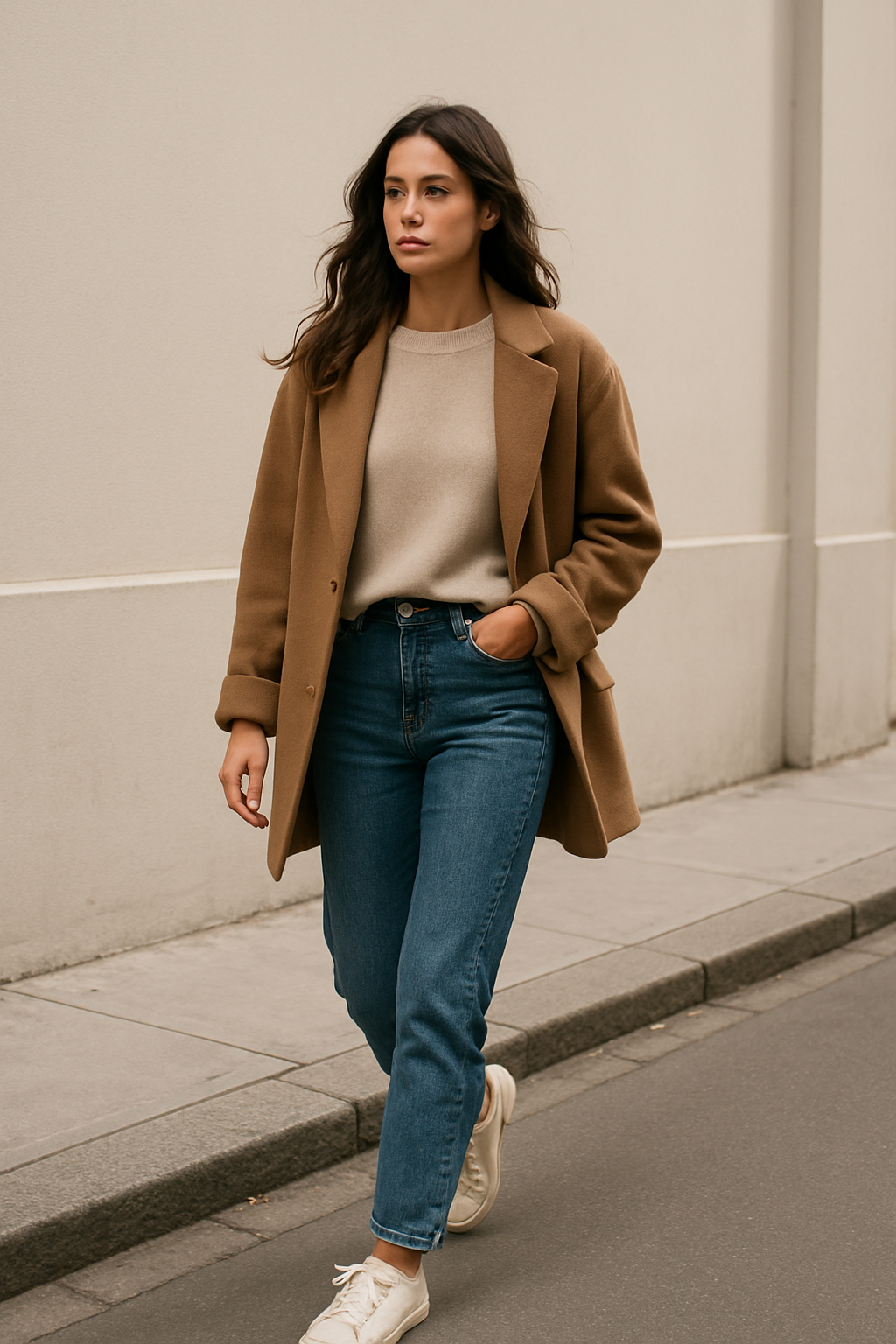 SKIPIKS AI 패션 화보 — minimalist, casual — 심플한 가을 캐주얼 코디