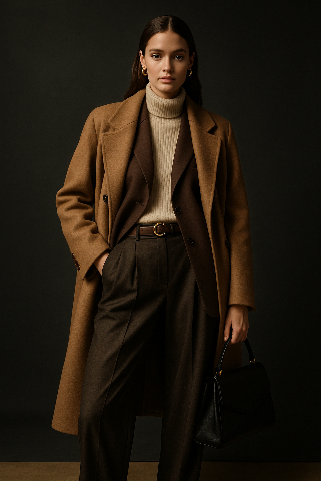 SKIPIKS AI 패션 화보 — classic, minimalist, sophisticated — 모던하고 세련된 겨울 클래식 룩